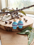 Blue – Hand-Painted Aboriginal Art Gumnut Earrings
