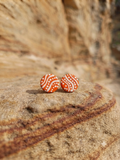 Orange – Hand-Painted Aboriginal Art Round Stud Earrings