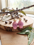 Pink – Hand-Painted Aboriginal Art Gumnut Earrings
