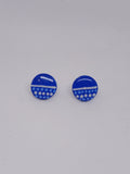 Blue – Hand-Painted Aboriginal Art Round Stud Earrings (Style 2)