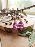 Purple – Hand-Painted Aboriginal Art Gumnut Earrings