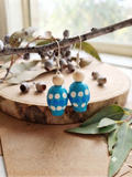 Blue – Hand-Painted Aboriginal Art Gumnut Earrings