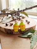 Yellow – Hand-Painted Aboriginal Art Gumnut Earrings