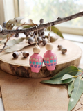 Pink – Hand-Painted Aboriginal Art Gumnut Earrings