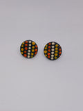 Sunset – Hand-Painted Aboriginal Art Round Stud Earrings