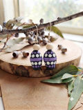 Purple – Hand-Painted Aboriginal Art Gumnut Earrings