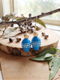 Blue – Hand-Painted Aboriginal Art Gumnut Earrings