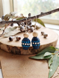 Blue – Hand-Painted Aboriginal Art Gumnut Earrings