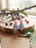 Pink – Hand-Painted Aboriginal Art Gumnut Earrings