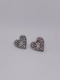 Pale Pink – Hand-Painted Aboriginal Art Heart Stud Earrings (20mm)