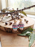 Pink – Hand-Painted Aboriginal Art Gumnut Earrings