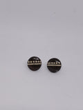 Black – Hand-Painted Aboriginal Art Round Stud Earrings
