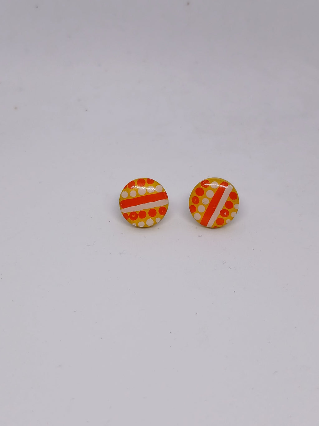 Sunset – Hand-Painted Aboriginal Art Round Stud Earrings