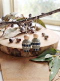 Grey – Hand-Painted Aboriginal Art Gumnut Earrings