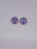 Purple – Hand-Painted Aboriginal Art Round Stud Earrings